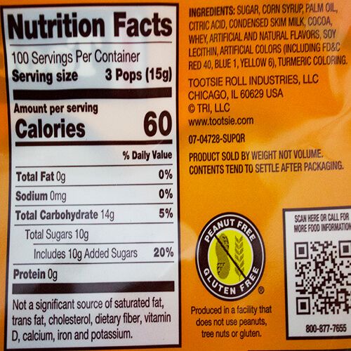 Tootsie Roll Lollipop Nutrition Facts Runners High Nutrition